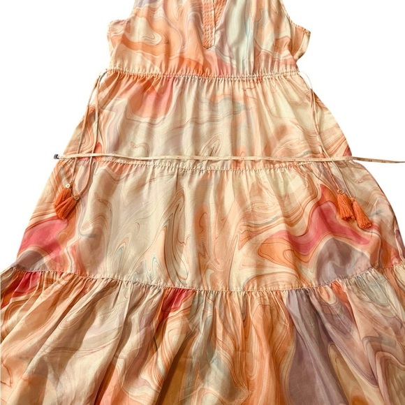 JOHNNY WAS WORKSHOP SLEEVELESS SILK TIERED DRESS SIZE SMALL - Picture 9 of 12